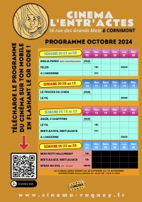 Programme du cinéma octobre 2024