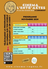 Programme du cinéma mois de novembre 2024