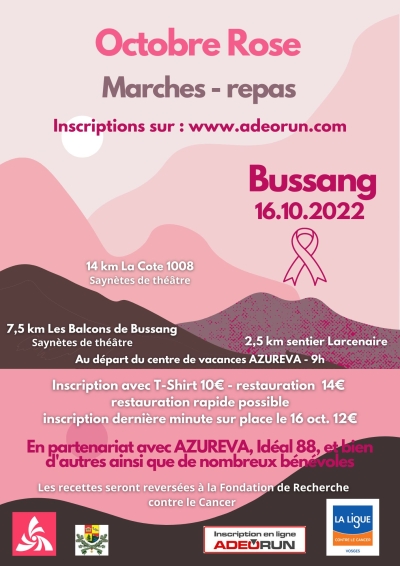 Octobre rose : Marche repas à Bussang le 16 octobre