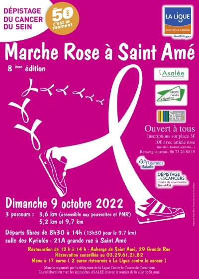 Octobre rose : Marche rose à Saint Amé le 9 octobre